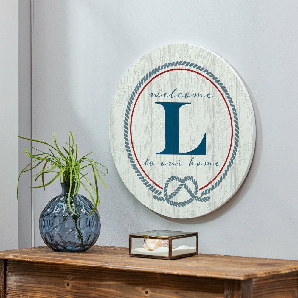 Plow & Hearth Coastal Door Décor Monogram White 18" L