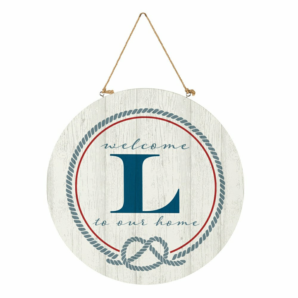 Plow & Hearth Coastal Door Décor Monogram White 18" L