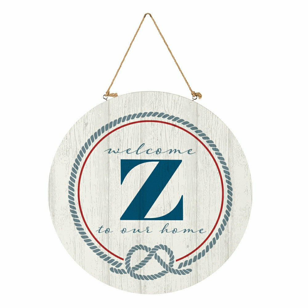 Plow & Hearth Coastal Door Décor Monogram White 18" Z