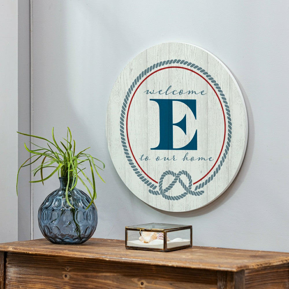 Plow & Hearth Coastal Door Décor Monogram White 18" E