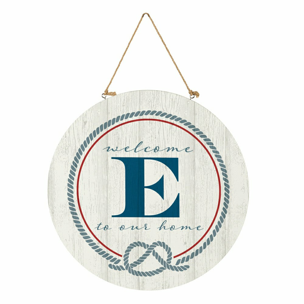 Plow & Hearth Coastal Door Décor Monogram White 18" E