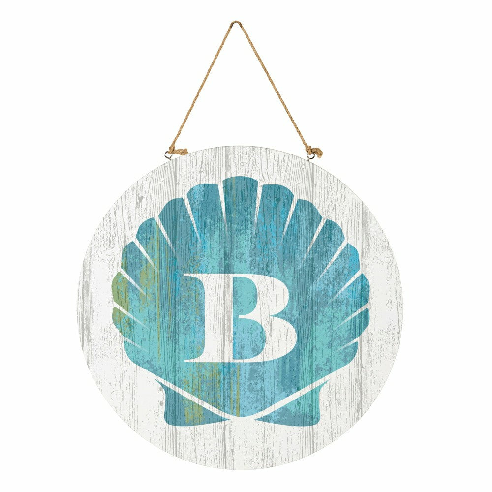 Plow & Hearth Coastal Door Décor Shell Monogram 18" B