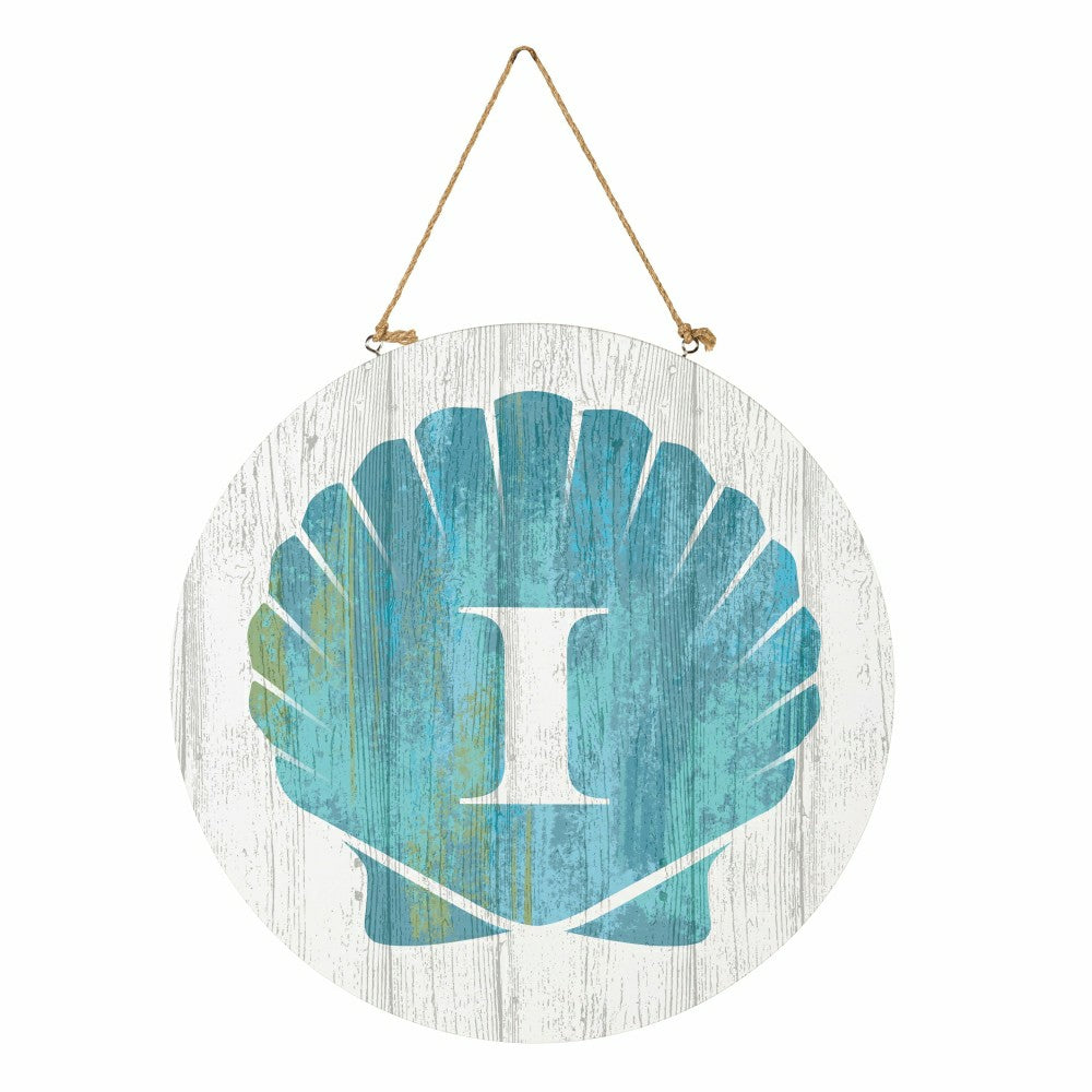 Plow & Hearth Coastal Door Décor Shell Monogram 18" I