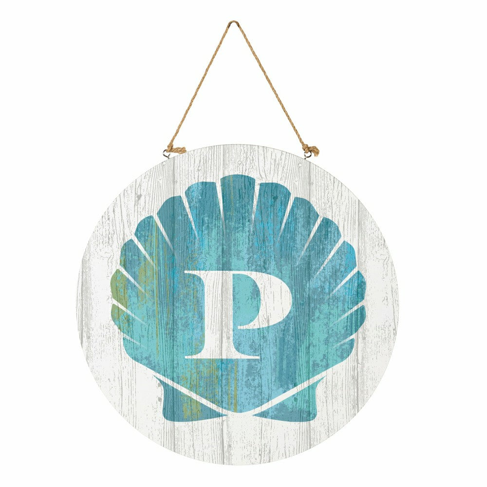 Plow & Hearth Coastal Door Décor Shell Monogram 18" P