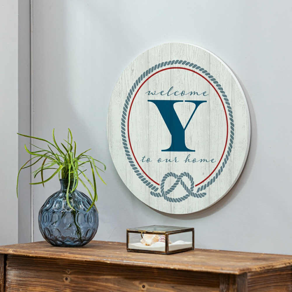 Plow & Hearth Coastal Door Décor Monogram White 18" Y