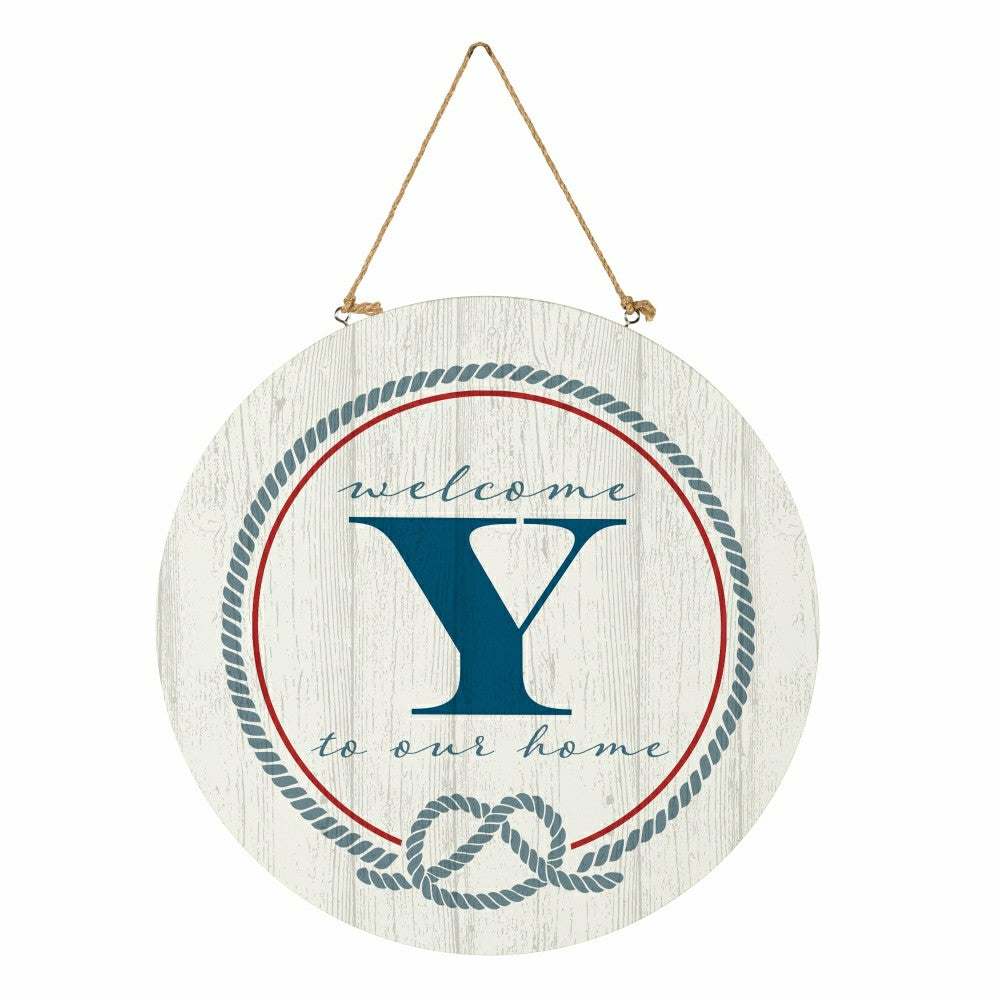 Plow & Hearth Coastal Door Décor Monogram White 18" Y