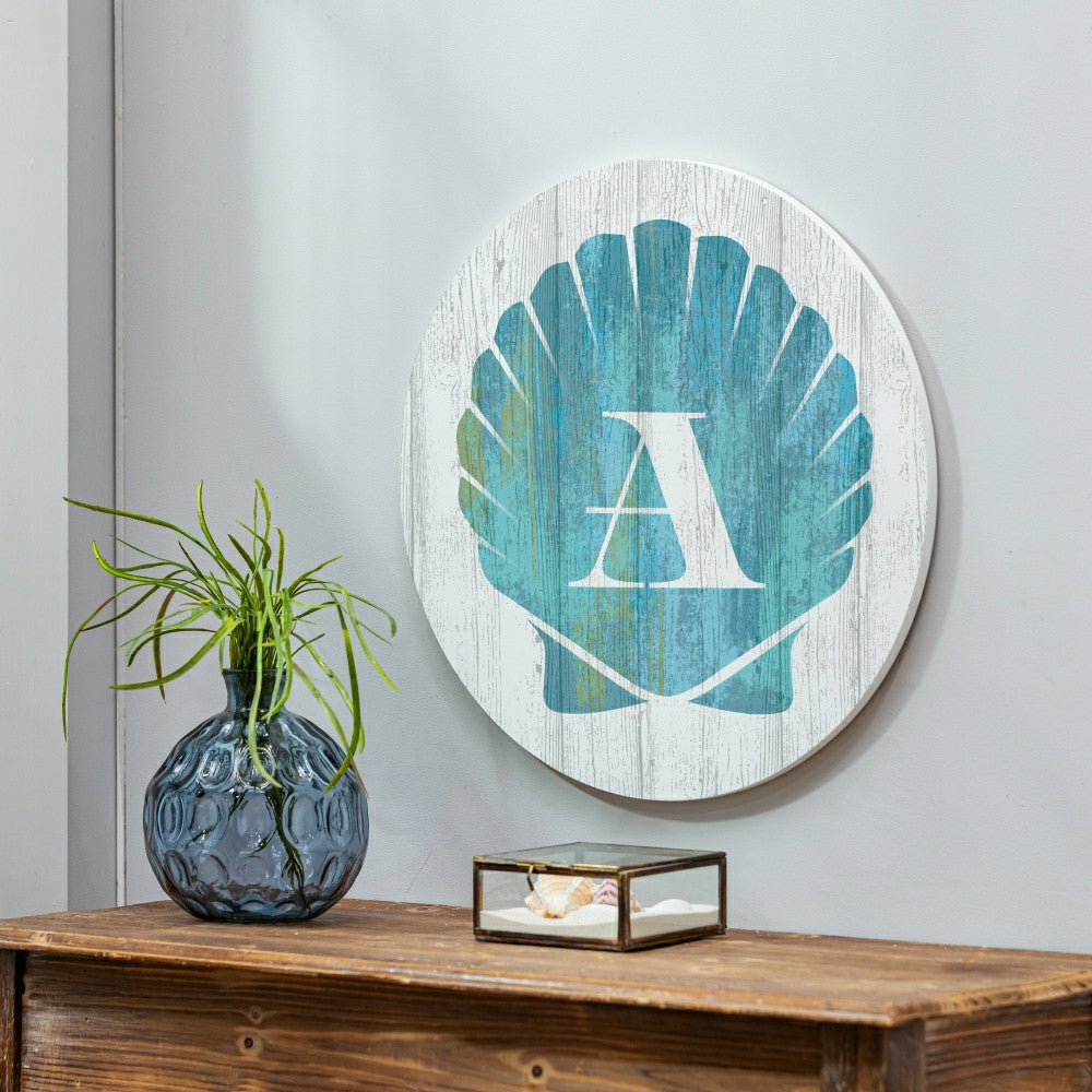 Plow & Hearth Coastal Door Décor Shell Monogram 18" A