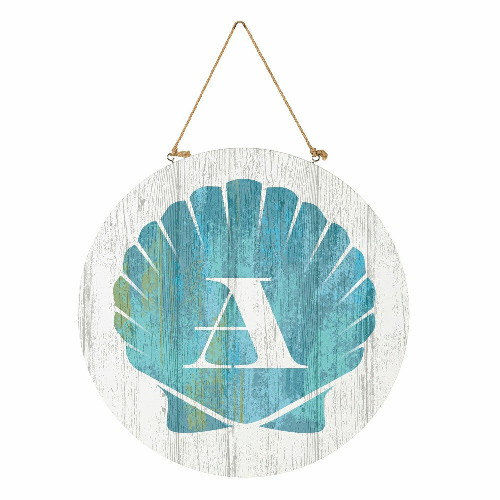 Plow & Hearth Coastal Door Décor Shell Monogram 18" A