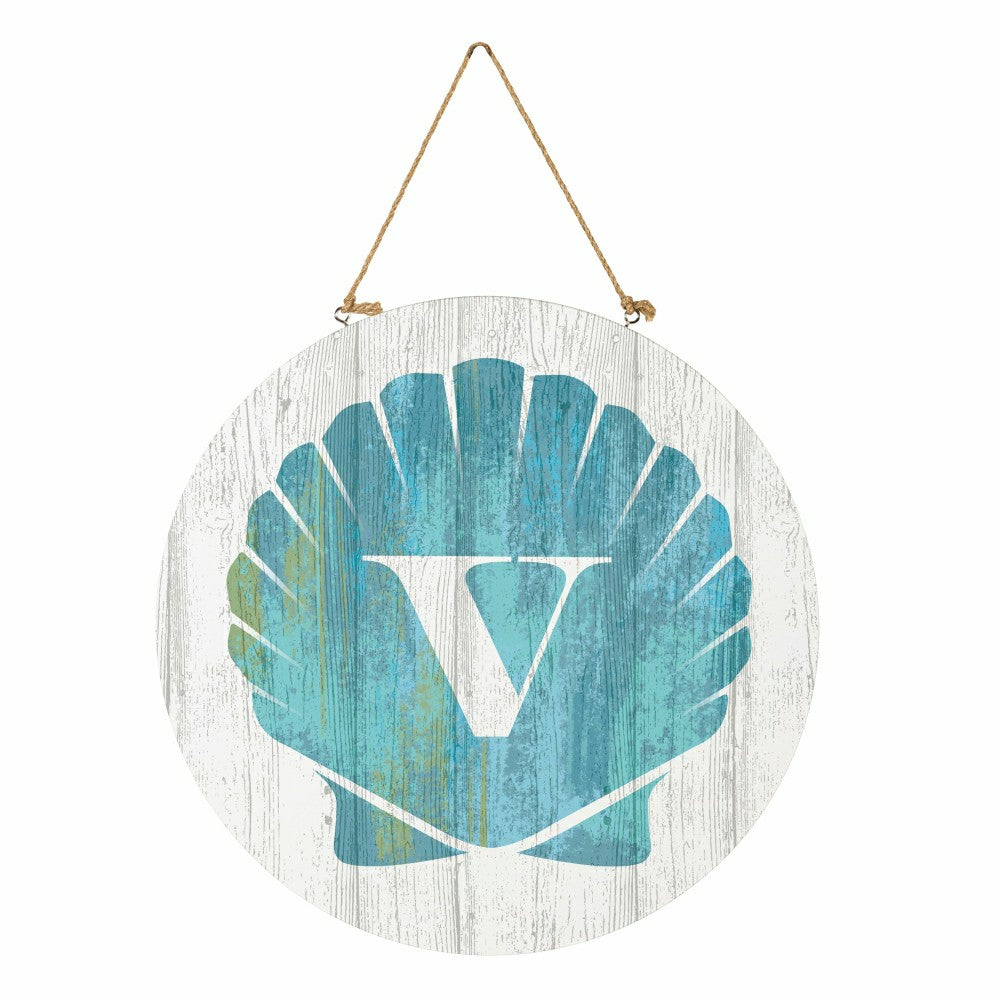 Plow & Hearth Coastal Door Décor Shell Monogram 18" V