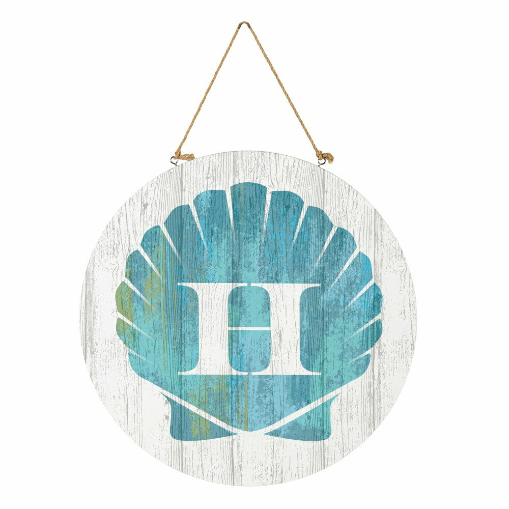 Plow & Hearth Coastal Door Décor Shell Monogram 18" H