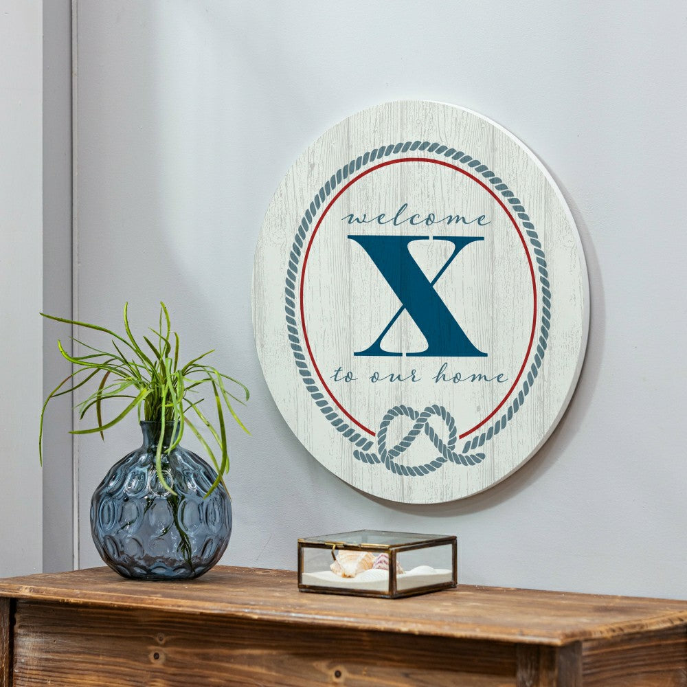 Plow & Hearth Coastal Door Décor Monogram White 18" X