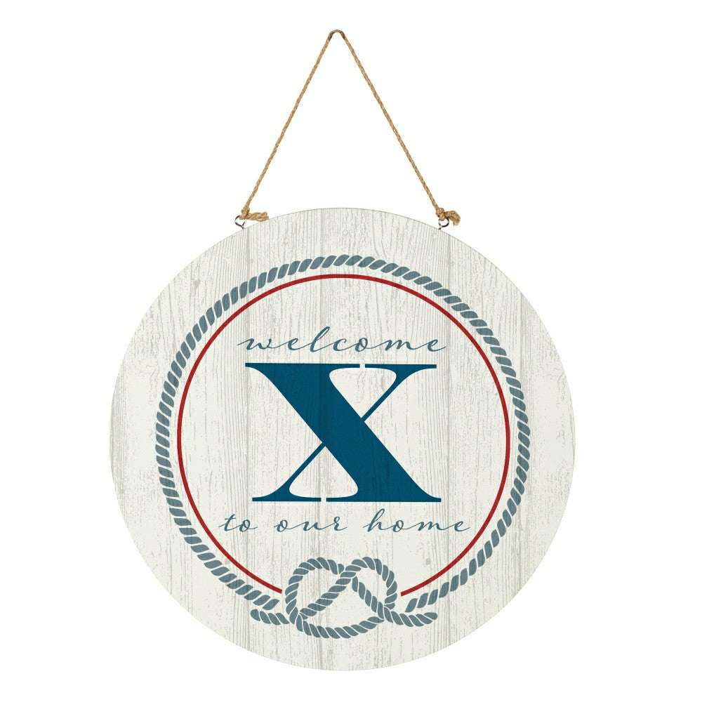 Plow & Hearth Coastal Door Décor Monogram White 18" X