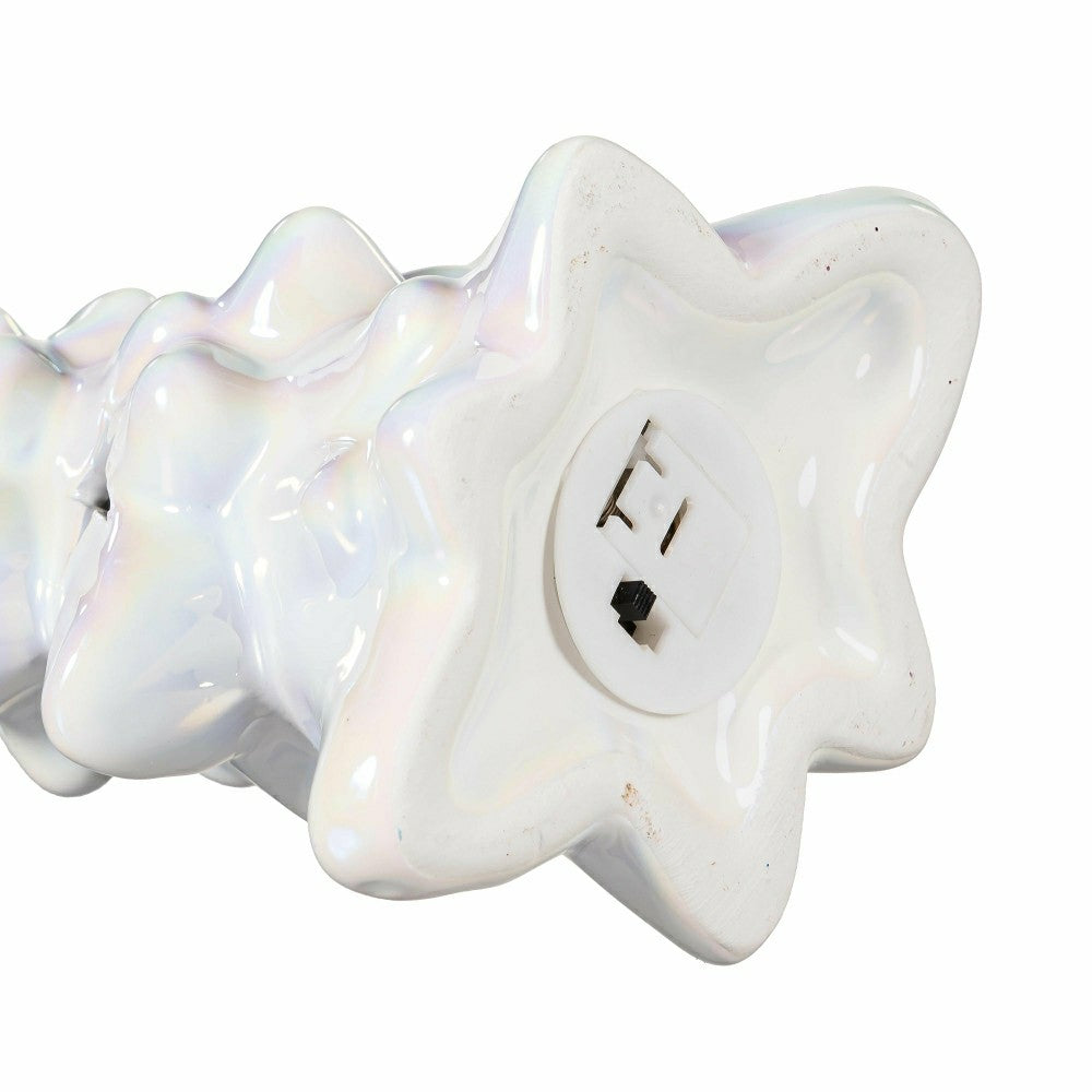 Plow & Hearth Season to Sparkle LED Table Décor Ceramic Iridescent Tree with Star Cu
