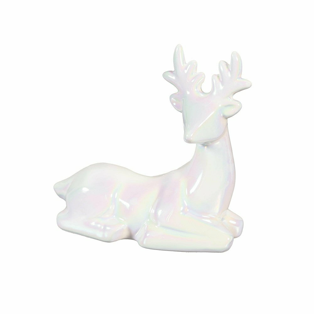 Plow & Hearth Season to Sparkle LED Table Décor Ceramic Iridescent Tree with Star Cu