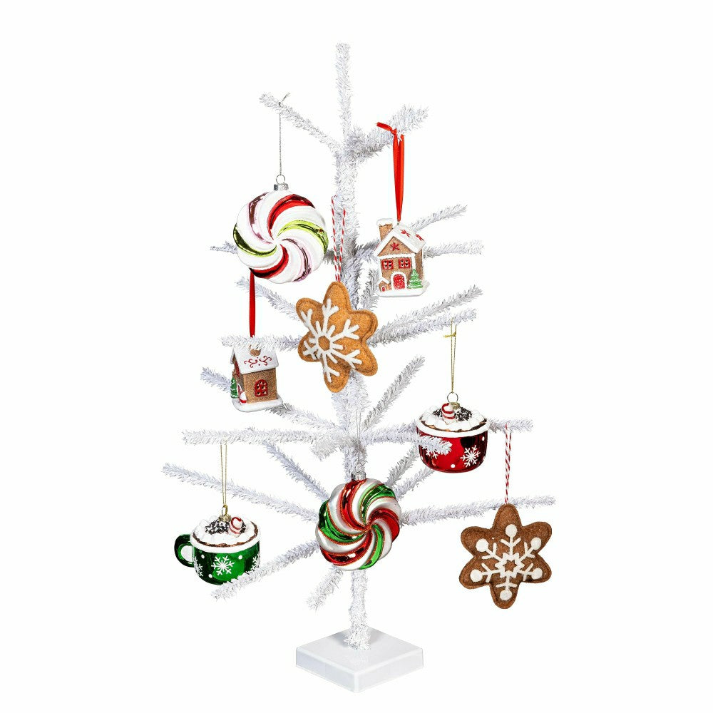 Plow & Hearth Home Display Christmas Tree White Ornament Tabletop Display, 28"H