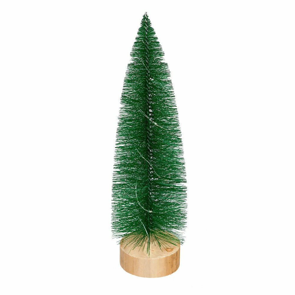 Plow & Hearth Bottle Brush Trees with LED String Lights, Set of 3