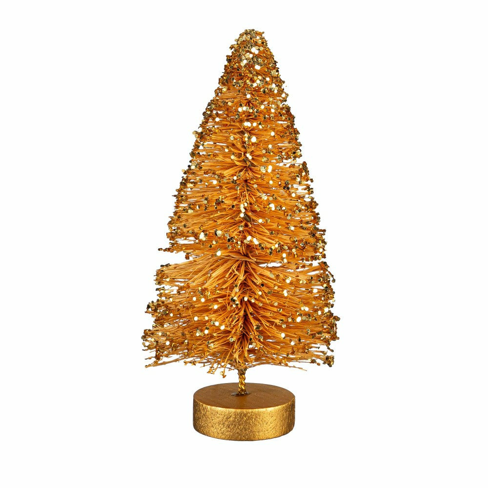 Plow & Hearth Shades of Green Table Décor Bottle Brush Tree Set