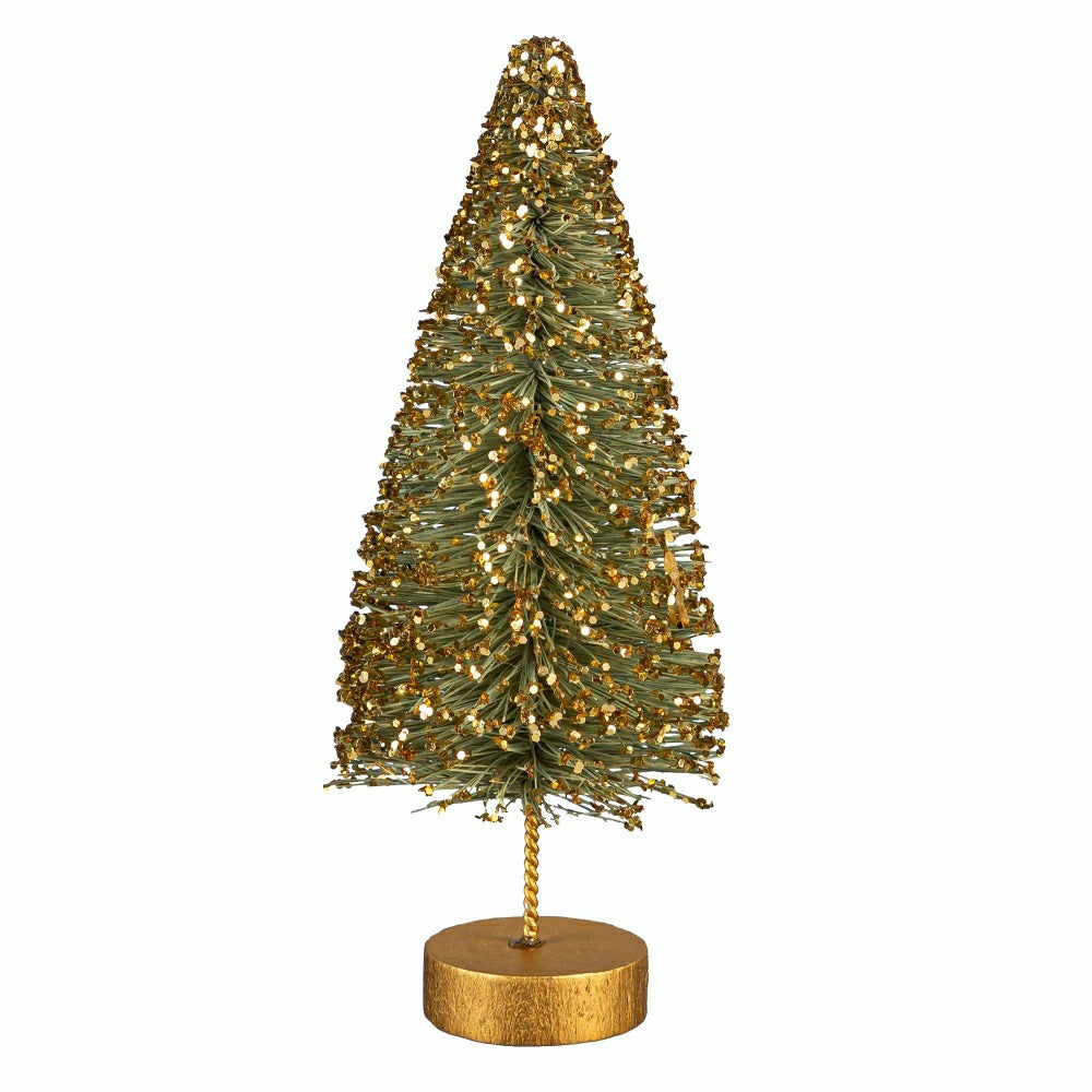 Plow & Hearth Shades of Green Table Décor Bottle Brush Tree Set