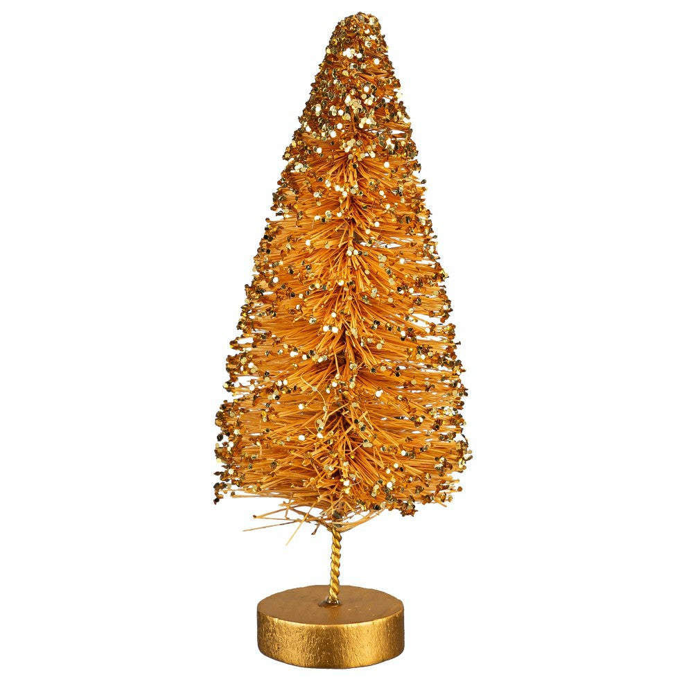 Plow & Hearth Shades of Green Table Décor Bottle Brush Tree Set