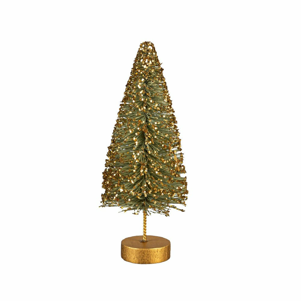 Plow & Hearth Shades of Green Table Décor Bottle Brush Tree Set