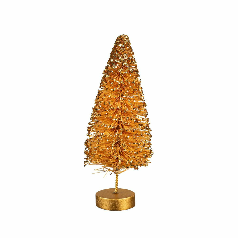 Plow & Hearth Shades of Green Table Décor Bottle Brush Tree Set