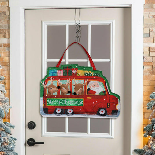 Plow & Hearth Christmas Bus Shaped Door Décor